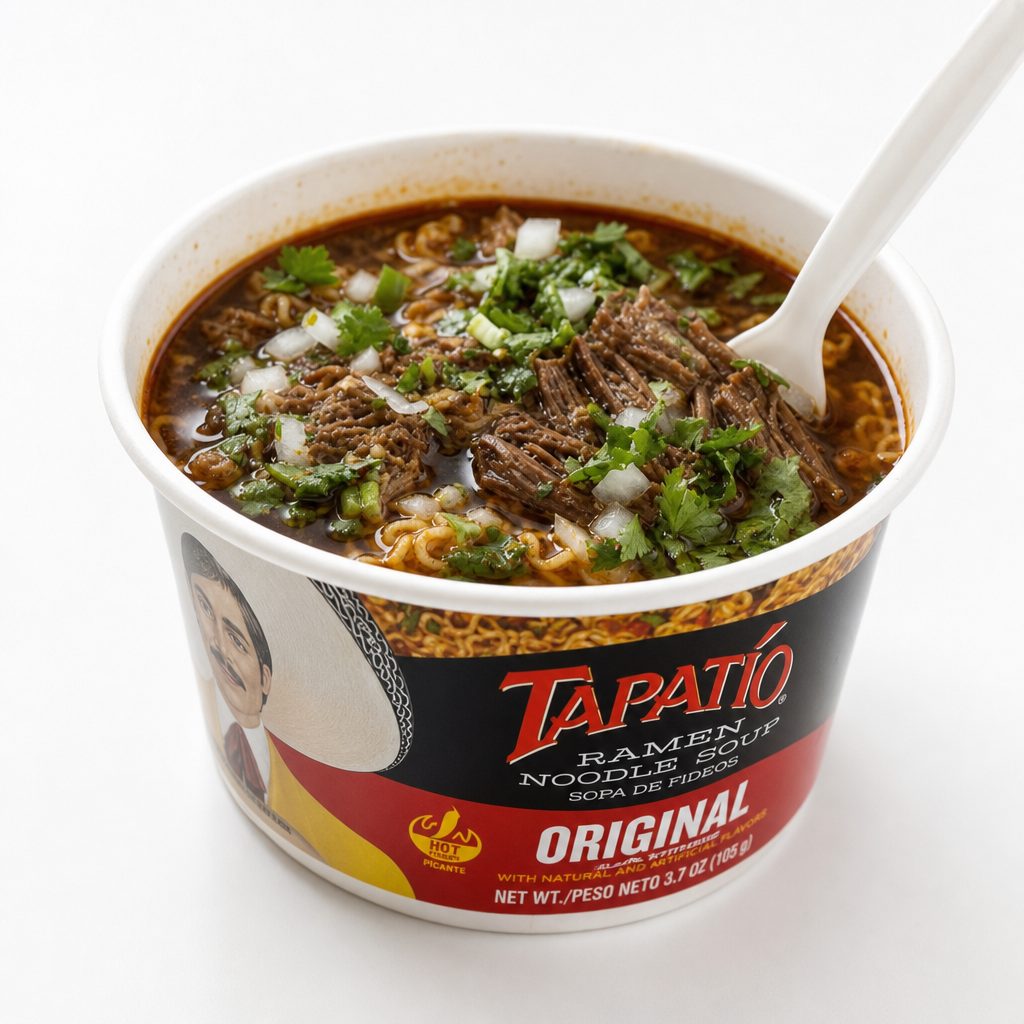 Tapatio Spicy Birria Ramen.